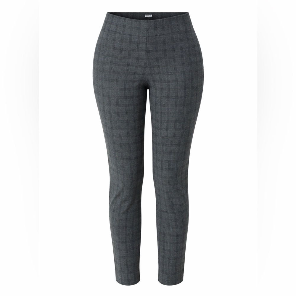 Loft NWT grey plaid pull on pants, medium
